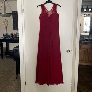Wine red bridesmaid dress
